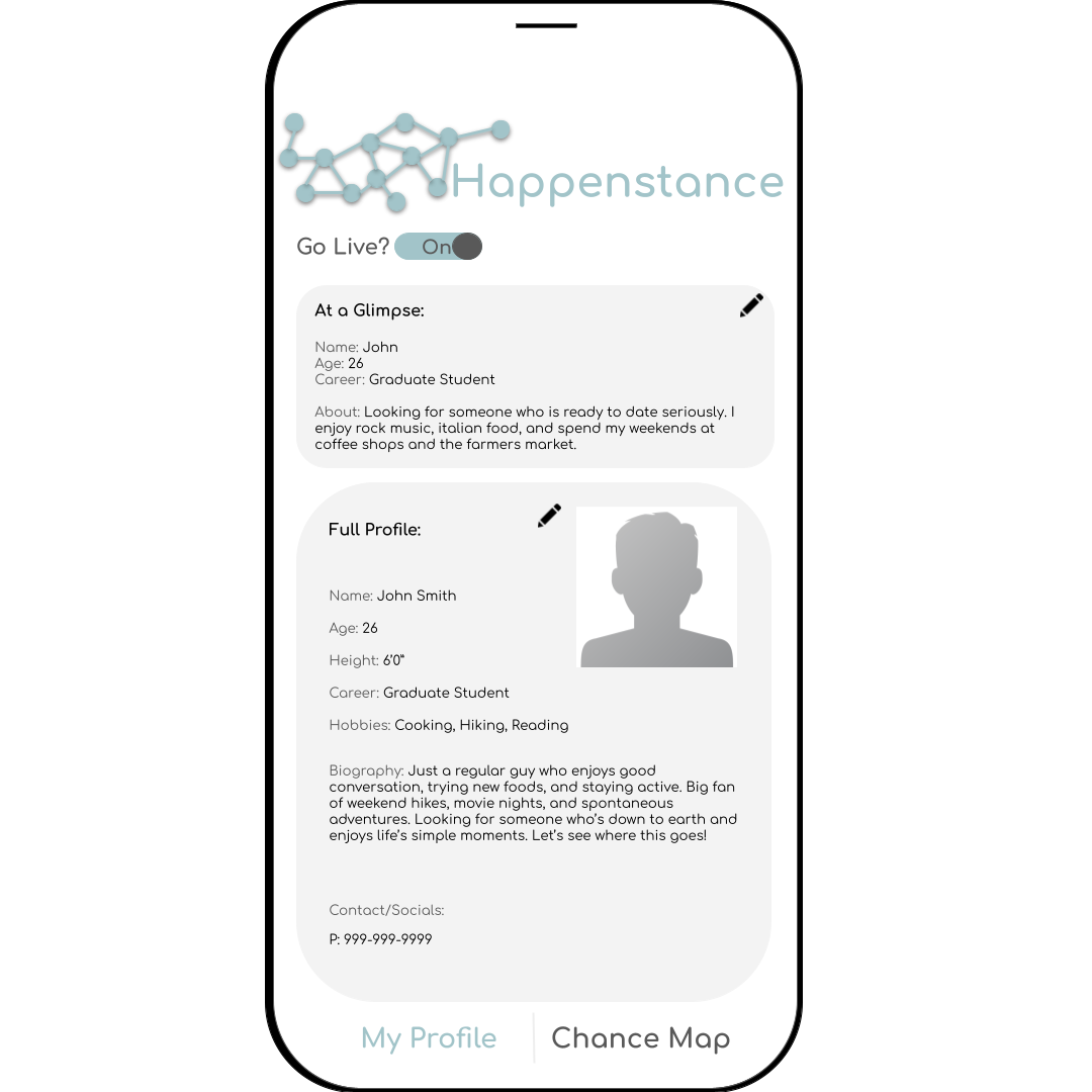Happenstance App Mockup